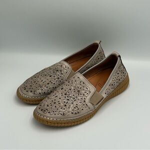 Spring Step Jookin Laser-cut Leather Shoes Slip On Size 39 8.5 Womens